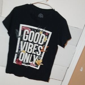 Kids Black Graphic Tee with Positive Message